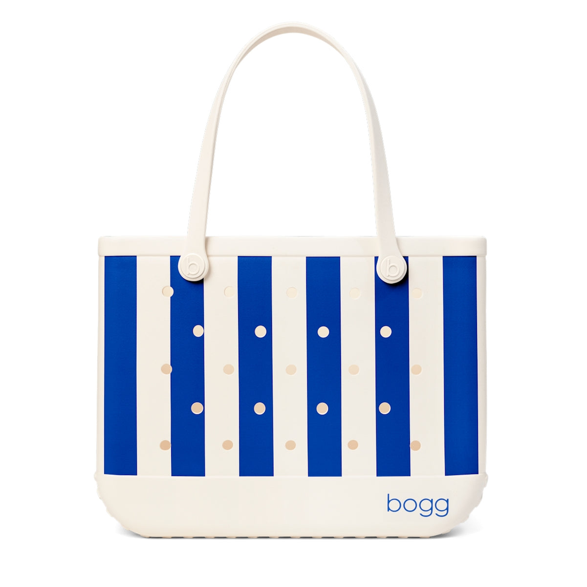 Original Bogg Bag Mykonos Blue Stripe Coastal Travel Beach Bag Premium Large Capacity Easy Maintenance Surface for Weekend Travel