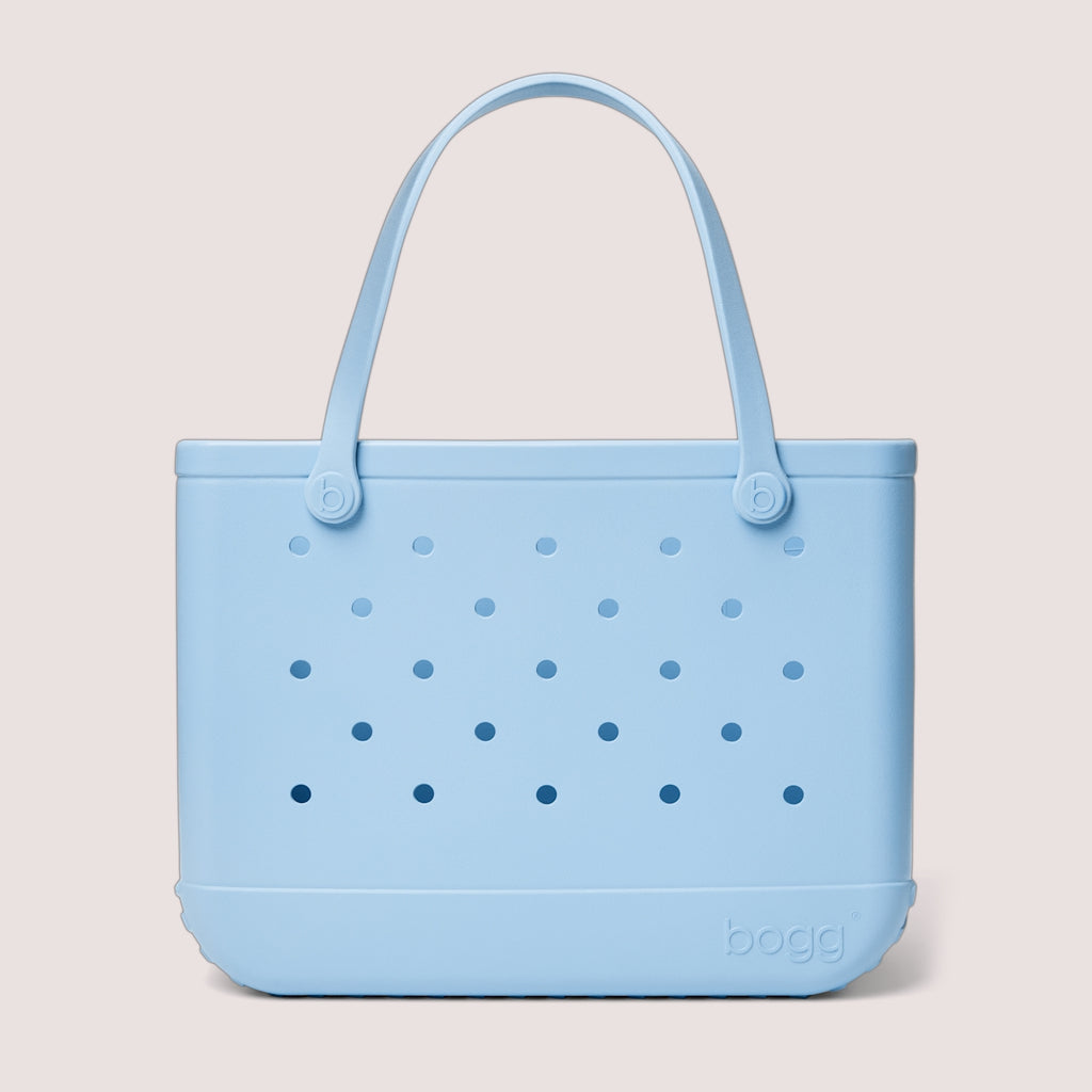 Original Bogg Bag Blue Skies and Bogg Bag Resort Vacation Beach Tote Durable Easy Clean with Makeup Bag for Resort Holidays Travel Organizer Vacation Essentials for Women