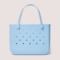 Original Bogg Bag Blue Skies and Bogg Bag Resort Vacation Beach Tote Durable Easy Clean with Makeup Bag for Resort Holidays Travel Organizer Vacation Essentials for Women