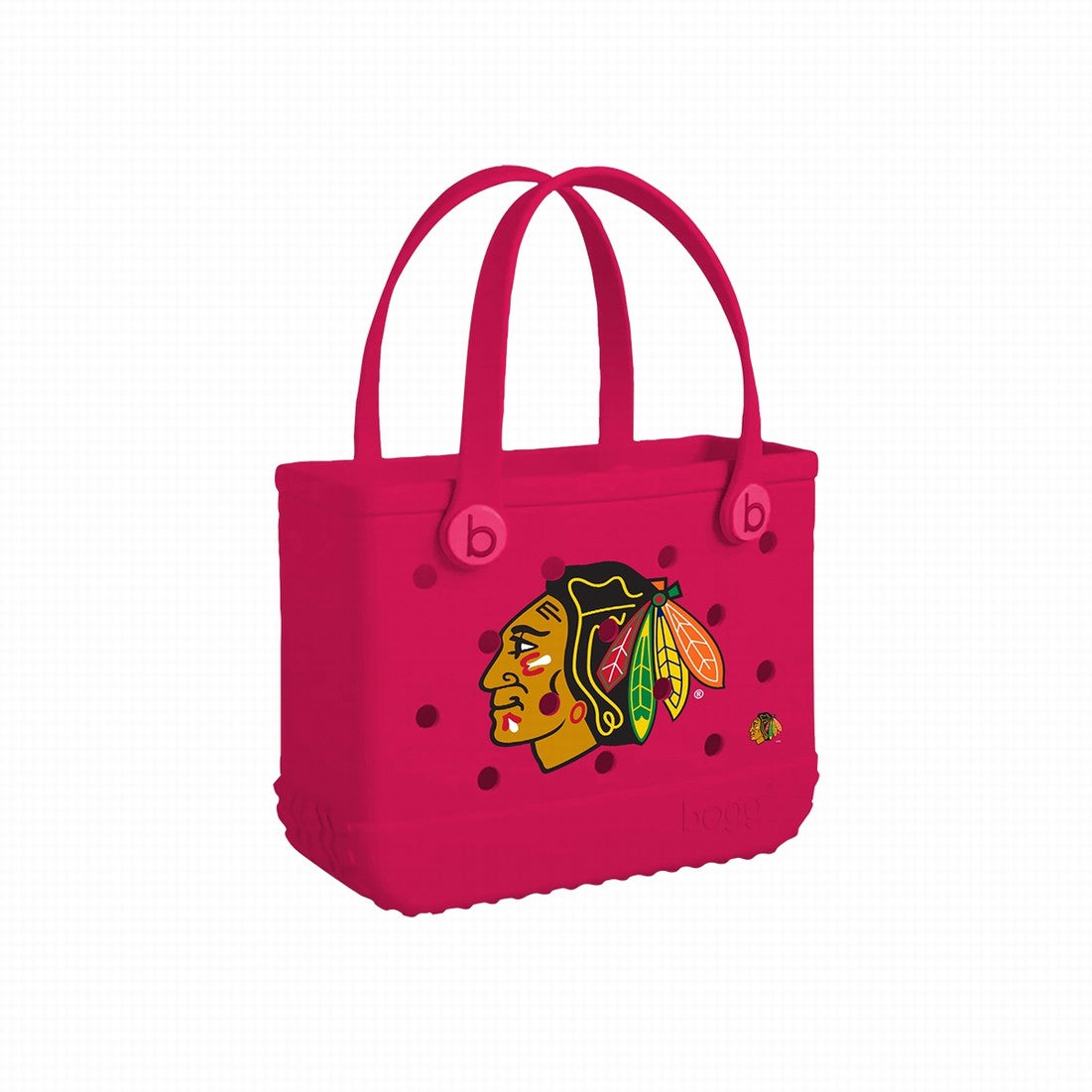 Bitty Bogg Bag Chicago Blackhawks Resort Vacation Beach Tote Lightweight Sandproof with Makeup Bag for Water Sports Travel Organizer Vacation Essentials for Women