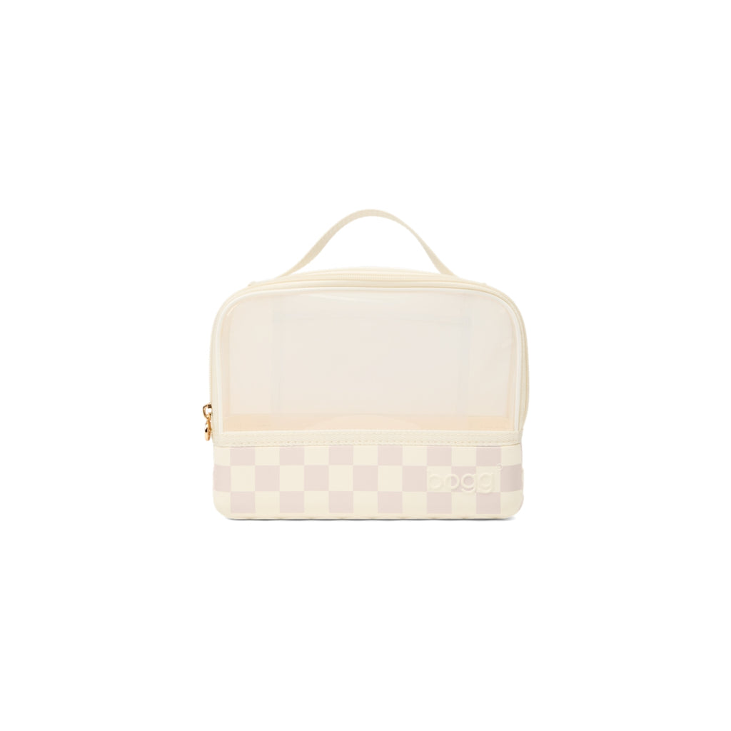 Boggs N' Ends Checkered Coconut/Mushroom Seaside Family Tote Luxury Waterproof Open Top Access Access for Resort Vacations