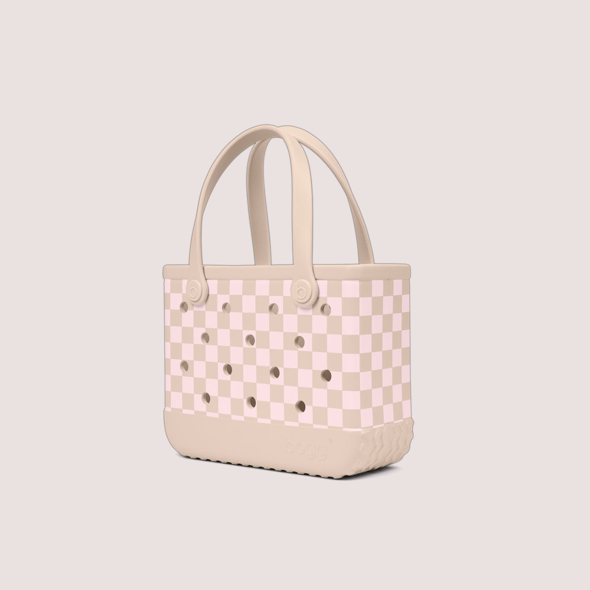 Bitty Bogg Bag Checkered Linen/ Pink Marshmallow Vacation Gear Organizer Heavy Duty Quick Dry Adjustable Shoulder Strap for Resort Vacations