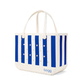 Original Bogg Bag Mykonos Blue Stripe Coastal Travel Beach Bag Premium Large Capacity Easy Maintenance Surface for Weekend Travel