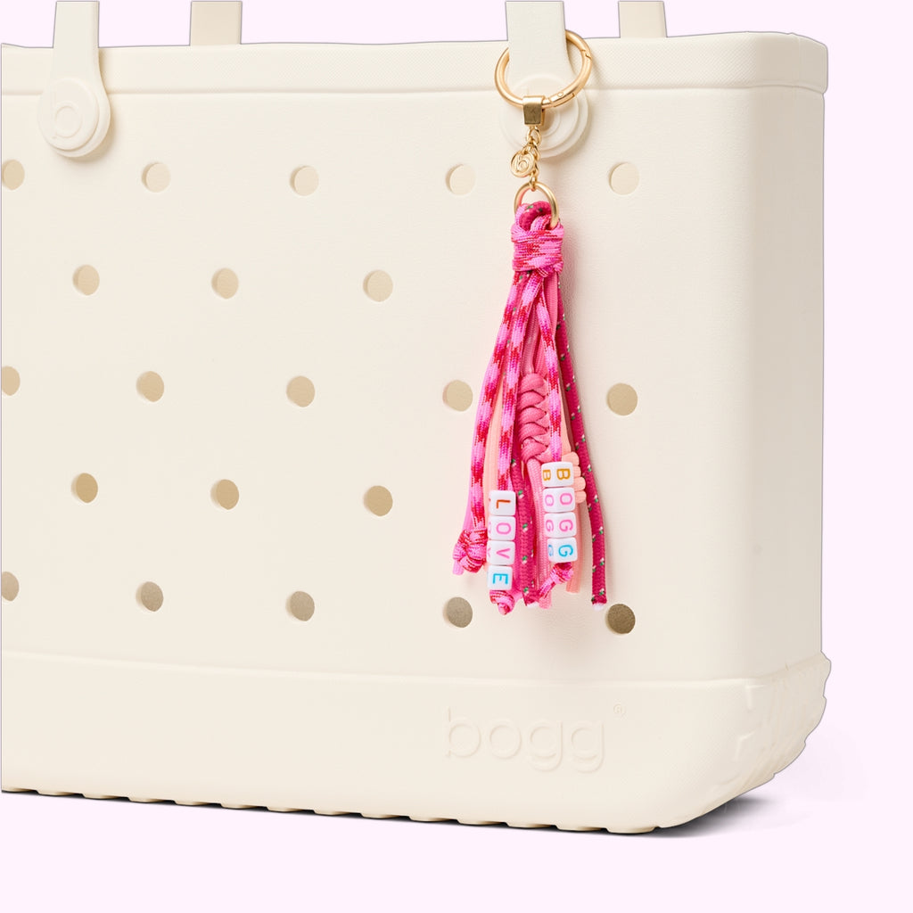 Bogg'd & Charmed Love Tassel Summer Escape Beach Bag Flexible Waterproof Open Top Access Access for Pool Activities
