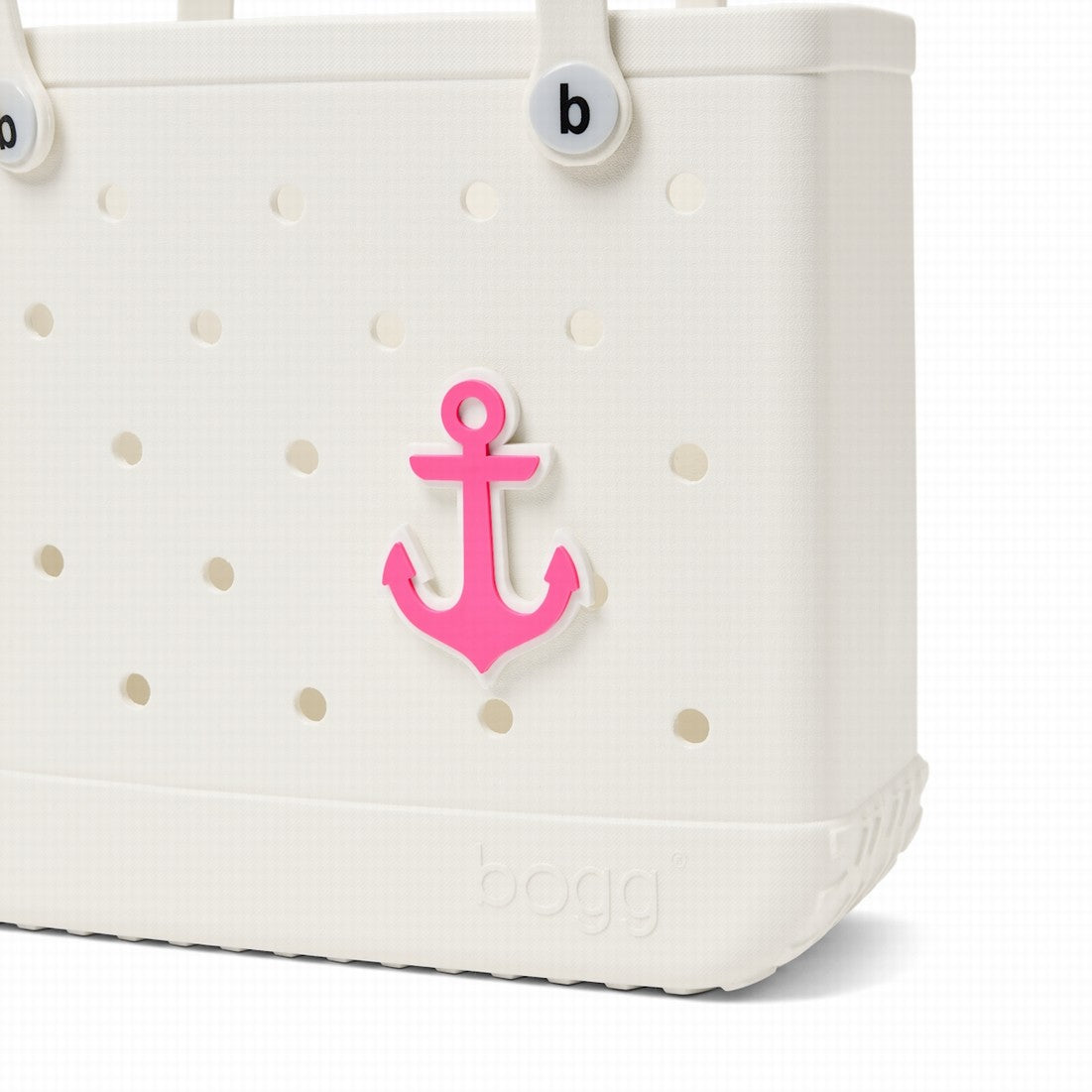 Bogg Bit Pink Anchor Summer Holiday Storage Tote Stylish Waterproof Easy Maintenance Surface for Pool Activities