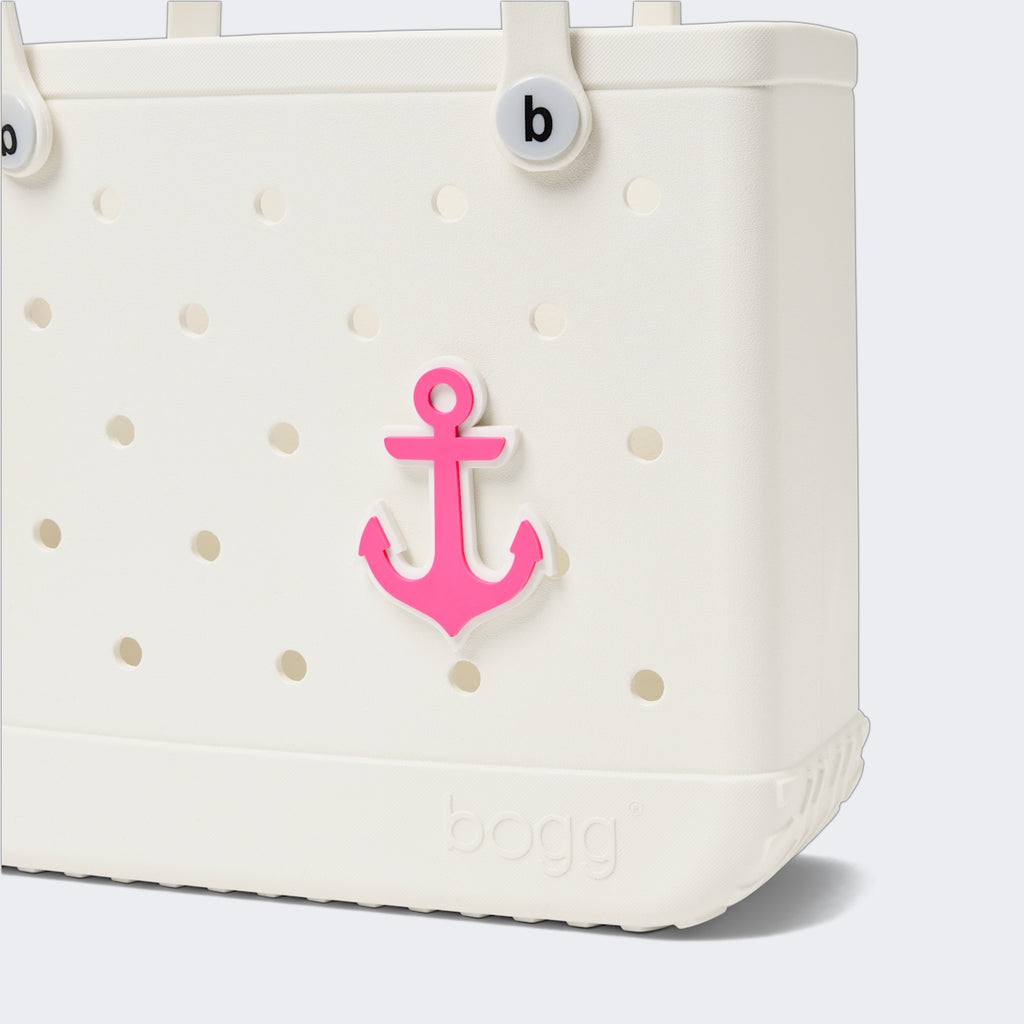 Bogg Bit Pink Anchor Family Beach Day Carryall Sandproof Easy Clean with Cosmetic Organizer for Boat Trips Travel Organizer Vacation Essentials for Women