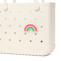 Bogg Bit Rainbow Summer Beach Accessories Bag Oversized Waterproof with Reinforced Handles for Lake Adventures Travel Organizer Vacation Essentials for Women