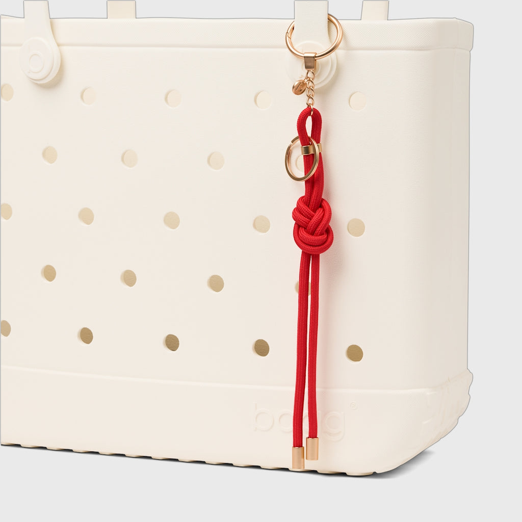 Bogg'd & Charmed Buoy Red Nautical Rope Quick Dry Beach Storage Tote Waterproof Tip Resistant with Waterproof Phone Pouch for Outdoor Adventures Travel Organizer Vacation Essentials for Women