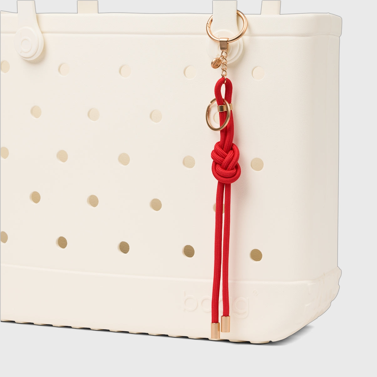Bogg'd & Charmed Buoy Red Nautical Rope Quick Dry Beach Storage Tote Waterproof Tip Resistant with Waterproof Phone Pouch for Outdoor Adventures Travel Organizer Vacation Essentials for Women
