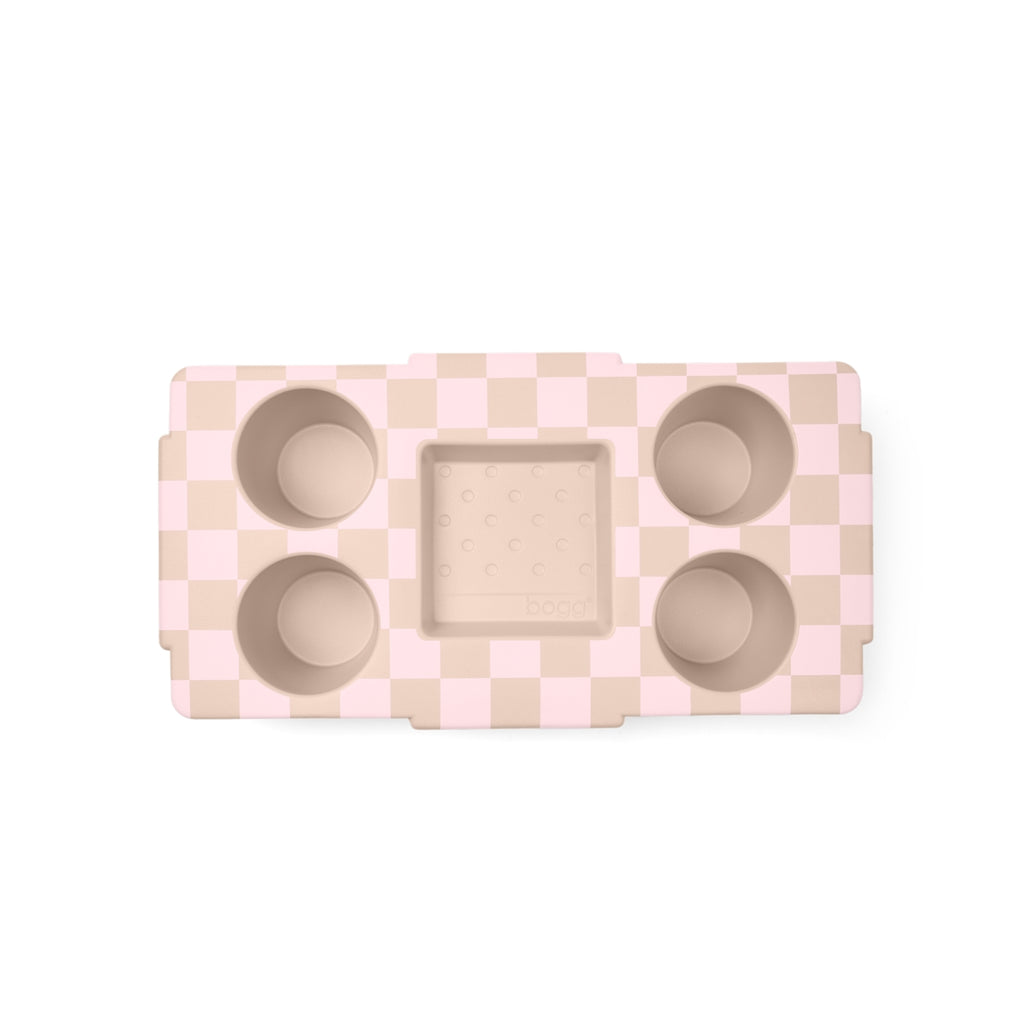 Top o' the Bogg to Ya Checkered Linen/ Pink Marshmallow Summer Beach Accessories Bag Durable Easy Clean with Waterproof Phone Pouch for Yacht Excursions Travel Organizer Vacation Essentials for Women