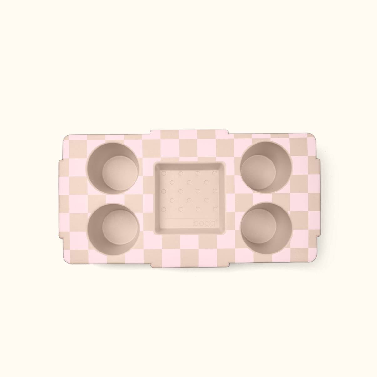 Top o' the Bogg to Ya Checkered Linen/ Pink Marshmallow Travel Companion Beach Tote Portable Quick Dry Reinforced Grip Handles for Resort Vacations